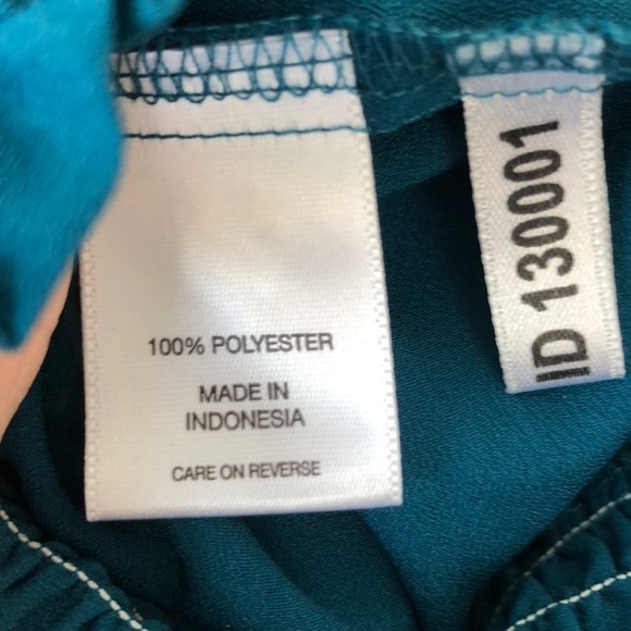 NEW York & Company Teal Blouse XS - Picture 5 of 6